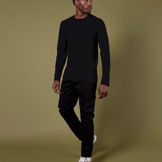 Long sleeve Superwash® 60°C tee (fashion fit) in Black - North Print Workwear