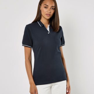 Women's St Mellion polo (classic fit) in Navy/White - North Print Workwear