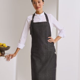 ‘Regenerate’ Bib Apron in Black Denim - North Print Workwear