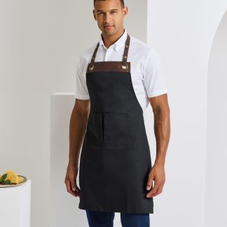 Espresso bib apron in Black/Black - North Print Workwear