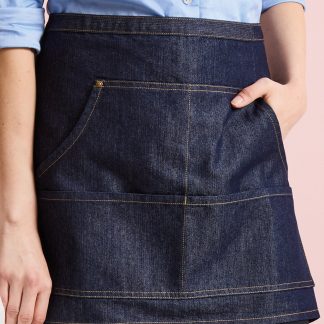 Jeans stitch denim waist apron in Black Denim - North Print Workwear