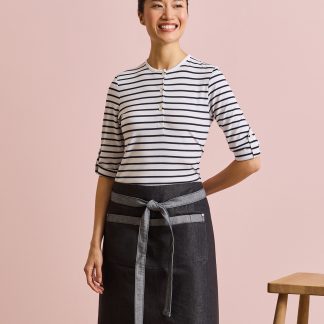 Domain contrast denim waist apron in Black Denim - North Print Workwear