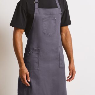 Chino cotton bib apron in Black - North Print Workwear