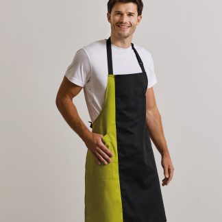 Contrast bib apron in Black/Dark Grey - North Print Workwear
