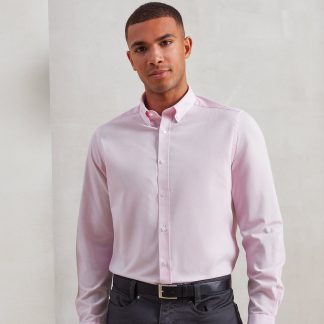 Cotton-rich Oxford stripes shirt in Oxford Blue - North Print Workwear