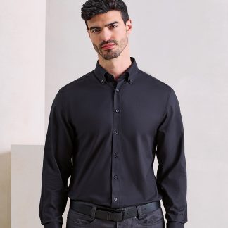 ‘Supreme’ Oxford long sleeve shirt in Black - North Print Workwear