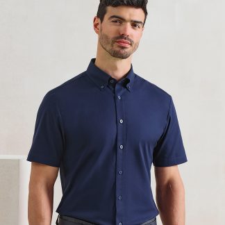 ‘Supreme’ Oxford short sleeve shirt in Black - North Print Workwear