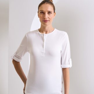 Women's Long John roll-sleeve tee in Black - North Print Workwear