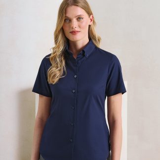 Women’s ‘Supreme’ Oxford short sleeve shirt in Black - North Print Workwear