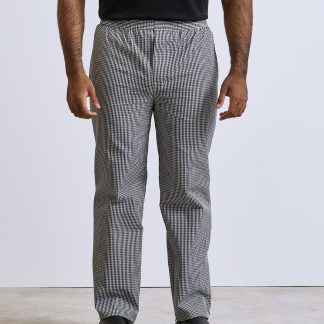 Pull-on chef’s trousers in Black/White - North Print Workwear