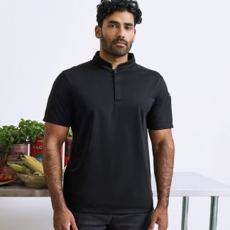 Essential Coolchecker® short sleeve chef’s shirt in Black - North Print Workwear