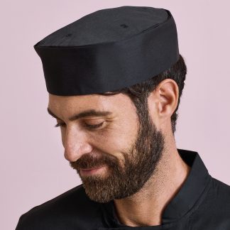 Turn-up chef's hat in Black - North Print Workwear