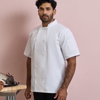 Short sleeve chef’s jacket in Black - North Print Workwear