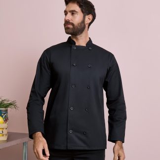 Long sleeve chef’s jacket in Black - North Print Workwear