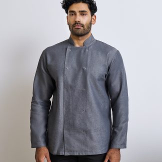 Denim chef's jacket in Black Denim - North Print Workwear