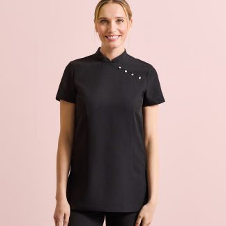 Mika beauty and spa tunic in Black - North Print Workwear