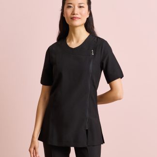 Camellia beauty and spa tunic in Black - North Print Workwear