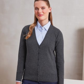 Women's button-through knitted cardigan in Black - North Print Workwear