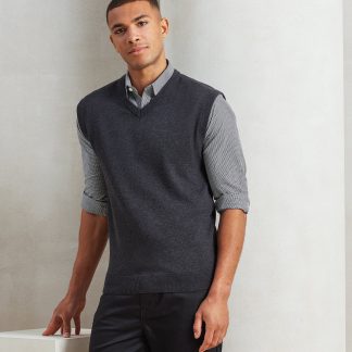Sleeveless knitted sweater in Black - North Print Workwear