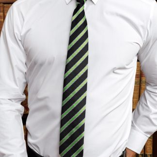 Waffle stripe tie in Black/Dark Grey - North Print Workwear