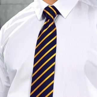 Sports stripe tie in Black/Gold - North Print Workwear