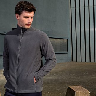 ‘Recyclight’ full-zip microfleece in Black - North Print Workwear