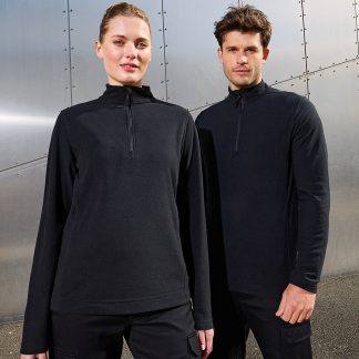 Unisex ‘Recyclight’ 1/4 zip microfleece in Black - North Print Workwear