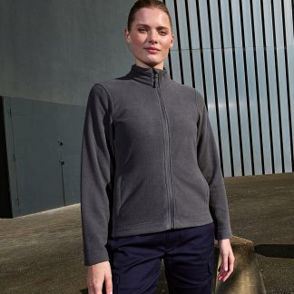 Women’s ‘Recyclight’ full-zip microfleece in Black - North Print Workwear