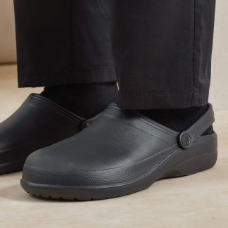 Chef’s non-slip ‘Anchor’ clogs in Black - North Print Workwear