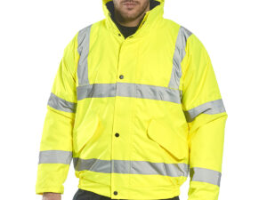 Hi-vis bomber jacket (S463/S226) in Hi-Vis Yellow/Navy - North Print Workwear