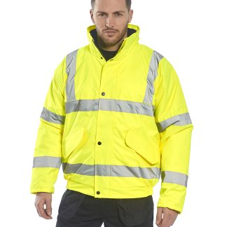 Hi-vis bomber jacket (S463/S226) in Hi-Vis Yellow/Navy - North Print Workwear