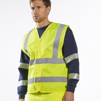 Hi-vis two-band-and-brace vest (C470) in Yellow - North Print Workwear