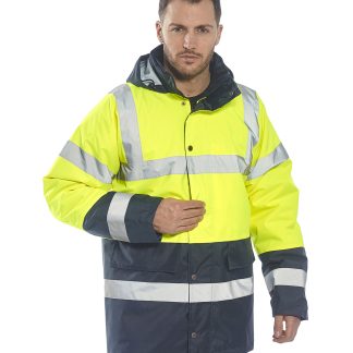 Hi-vis traffic jacket (S466/S467) in Orange/Navy - North Print Workwear
