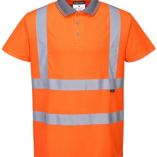Hi-vis short sleeved polo (S477/RT22) in Orange - North Print Workwear