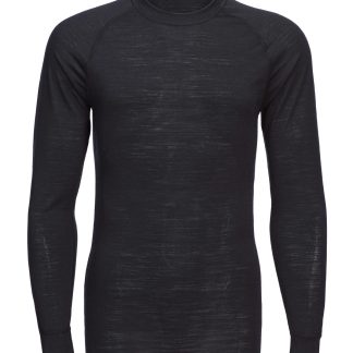 Merino wool crew neck long sleeve top in Black - North Print Workwear