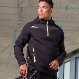 DX4 ¼-zip hoodie (DX467) in Black - North Print Workwear
