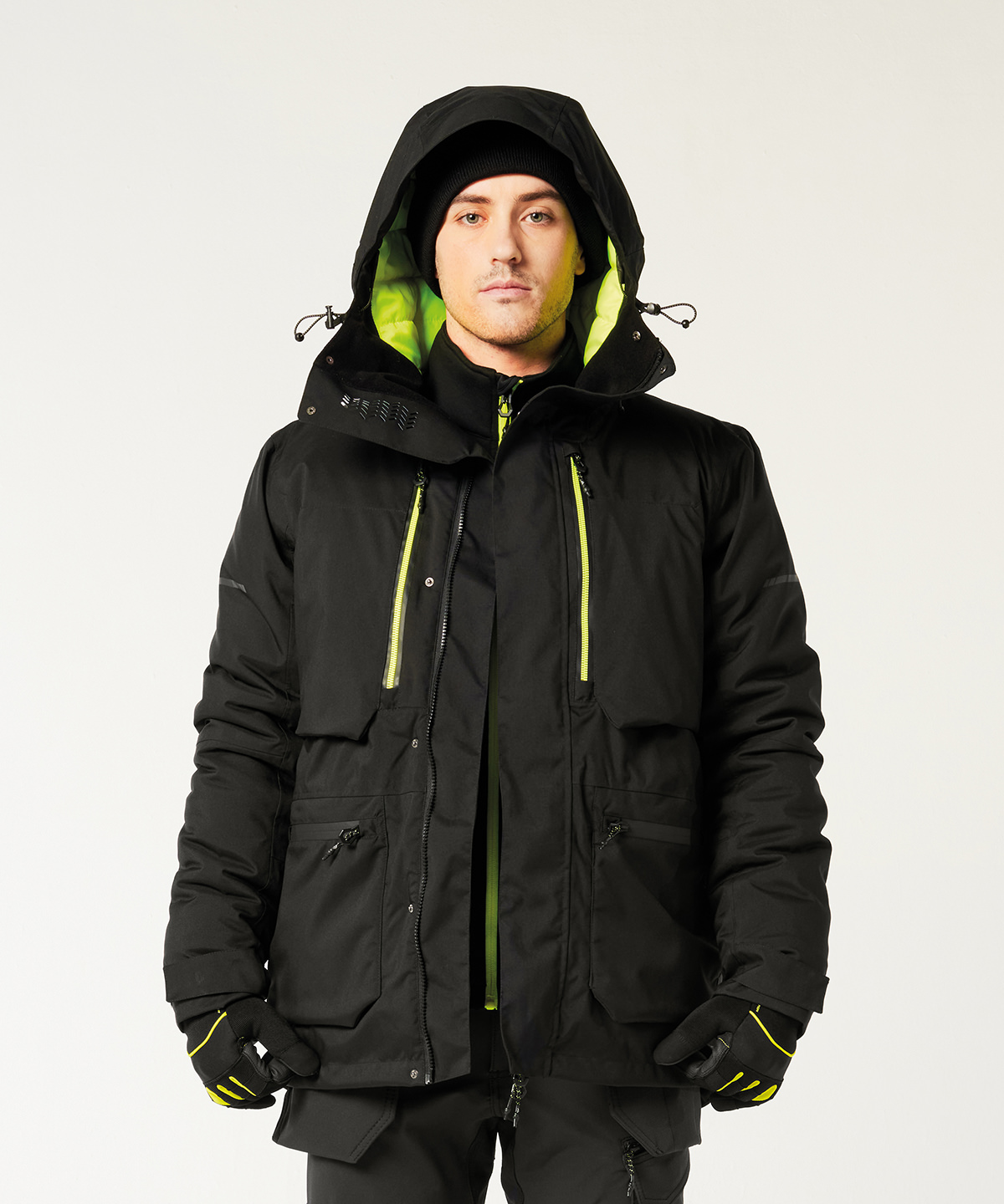 EV4 Winter parka jacket (EV461) in Black - North Print Workwear