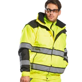 Hi-vis classic bomber jacket (C466) in Orange/Black - North Print Workwear