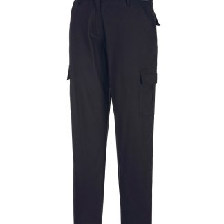 Women's stretch cargo trousers (S233) slim fit in Black - North Print Workwear