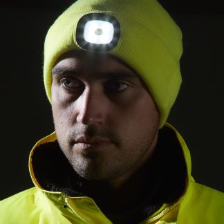 Beanie LED headlight USB rechargeable (B029) in Black - North Print Workwear