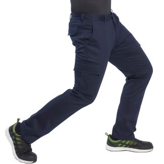 Stretch slim combat trousers (S231) slim fit in Black - North Print Workwear