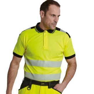 PW3 Hi-vis polo shirt (T180) in Orange/Black - North Print Workwear