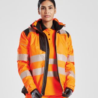 Women’s PW3 Hi-vis winter jacket (PW382) in Orange/Black - North Print Workwear
