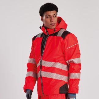 PW3 Hi-vis winter jacket (T400) in Orange/Black - North Print Workwear
