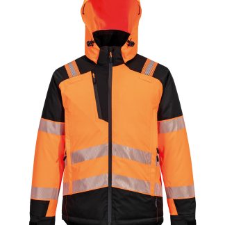 PW3 Hi-vis winter jacket (T160) in Orange/Black - North Print Workwear