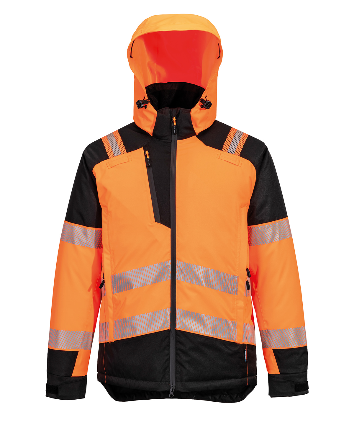 PW3 Hi-vis winter jacket (T160) in Orange/Black - North Print Workwear