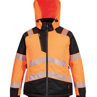 Women’s PW3 Hi-vis winter jacket (T162) in Orange/Black - North Print Workwear