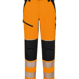 Women’s PW3 Hi-vis stretch trousers (T141) in Orange/Black - North Print Workwear