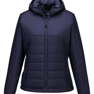 Women’s professional hooded insulated baffle jacket (S613) in Black - North Print Workwear