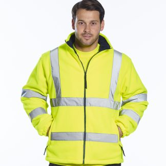 Hi-vis mesh-lined fleece (F300) in Orange/Navy - North Print Workwear